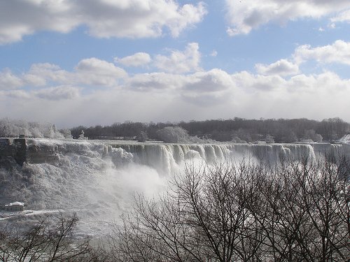 Зимняя фотография водопада